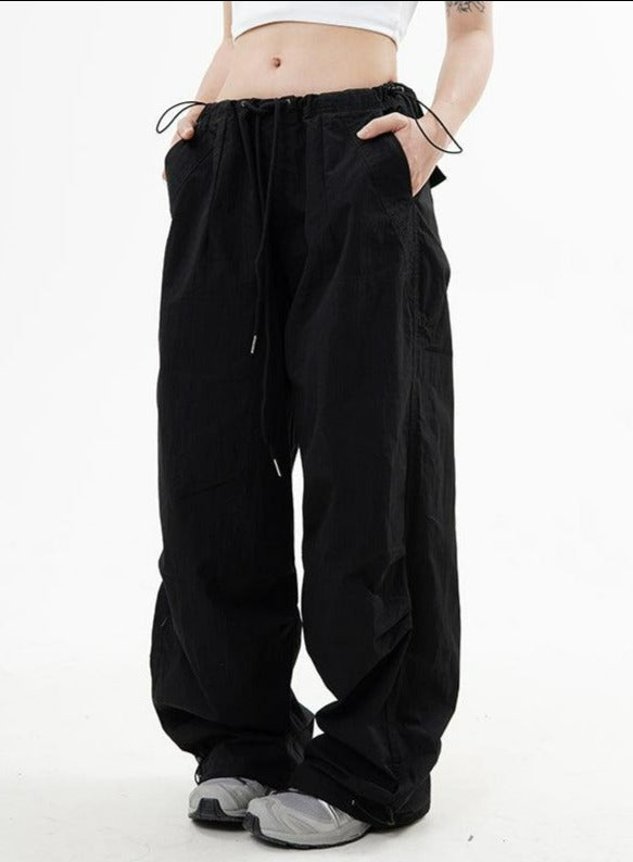 Drawstring Parachute Style Pants