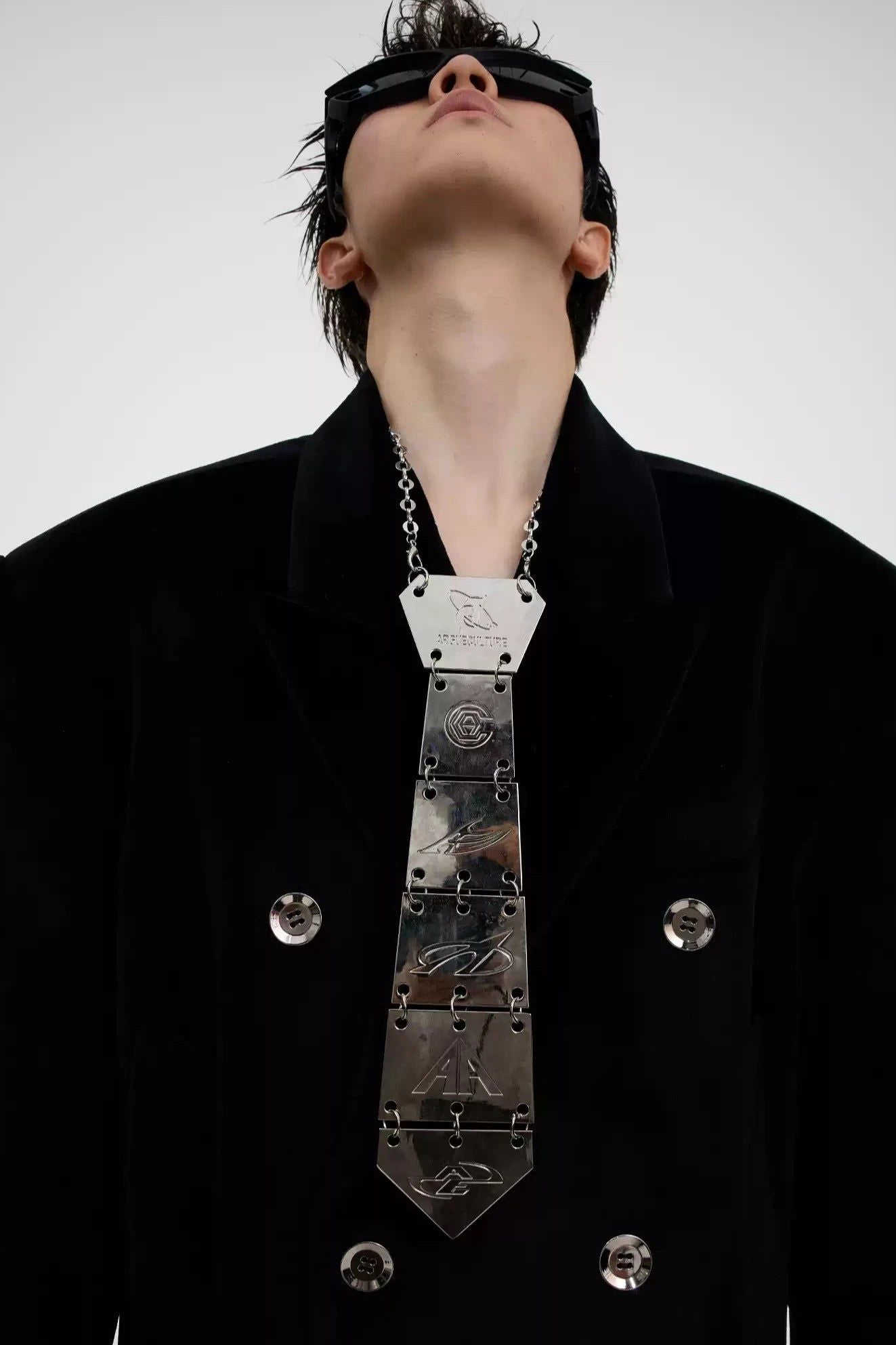 Metal Neck Tie Necklace