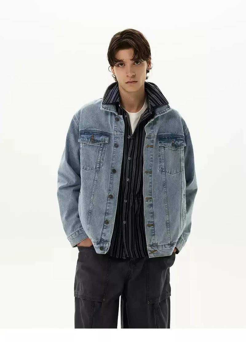 Washed Buttoned Denim Jacket
