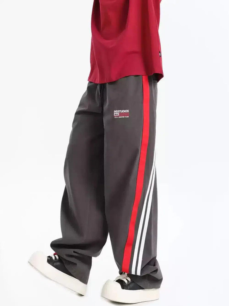 Drawstring Ribbon Spliced Sweatpants