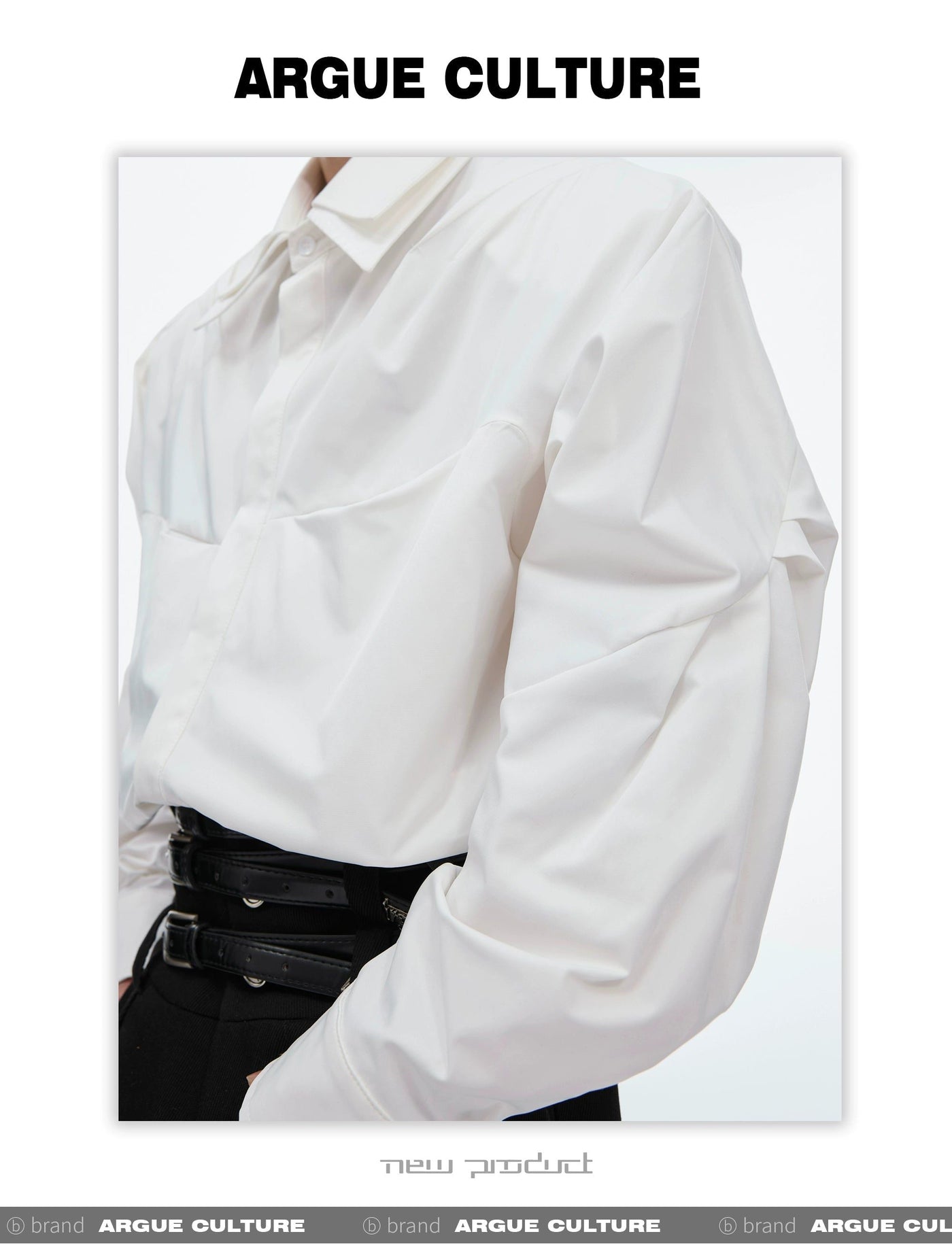 Double Collar Pleated Shirt