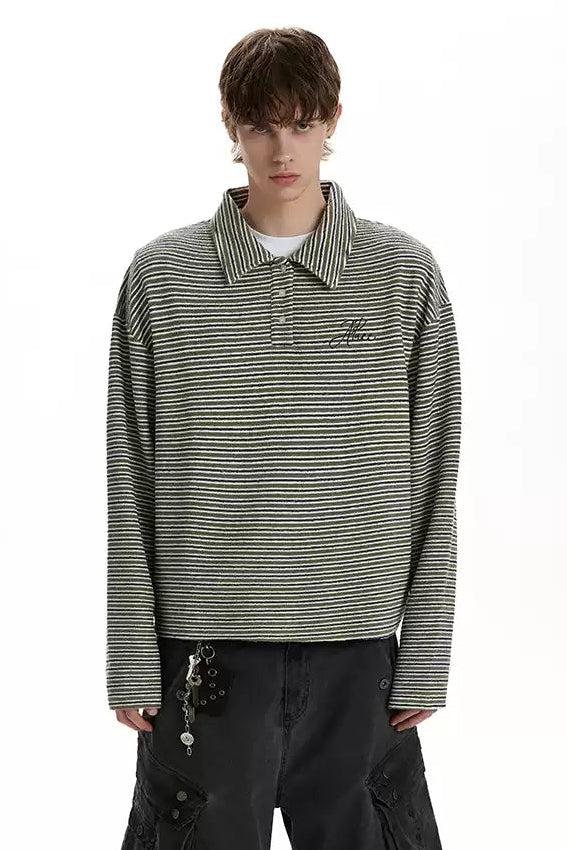 Striped Boxy L/S Polo