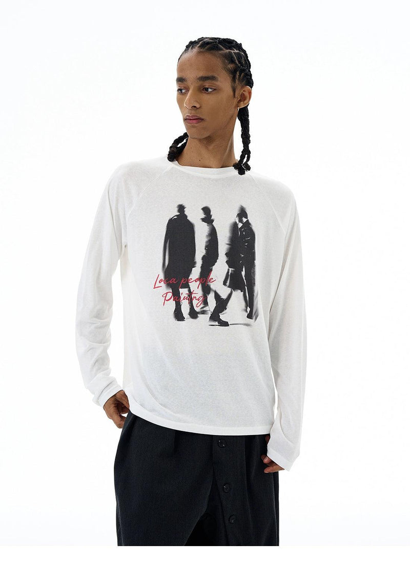 Silhouette Graphic Print L/S T-Shirt