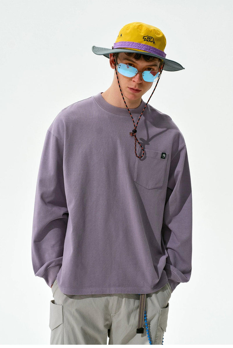 Chest Pocket Boxy Fit L/S T-Shirt