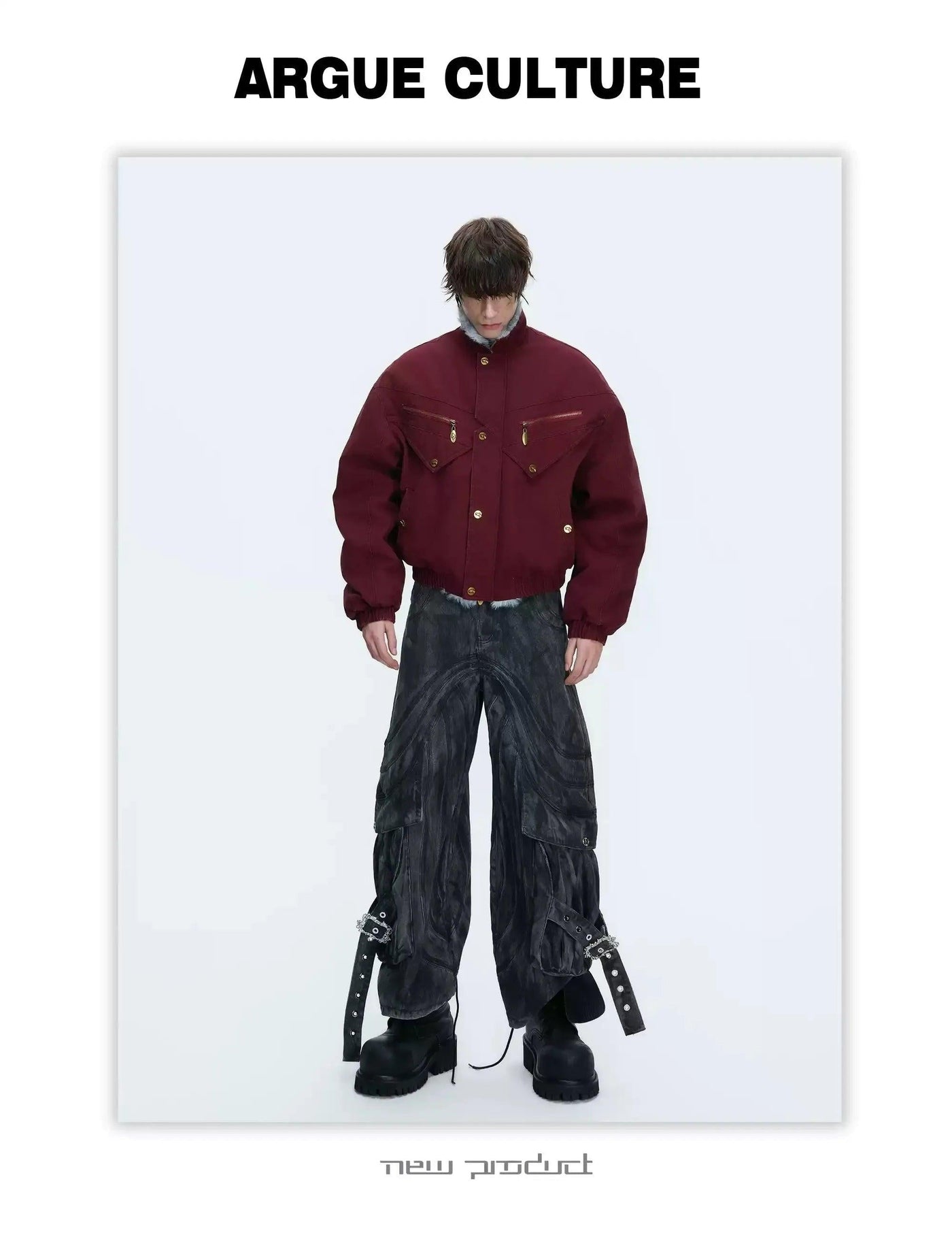 Slant Zippers Workwear Denim Jacket