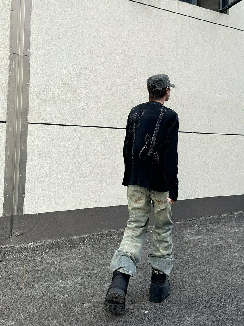 Faded Distressed Whiskers Jeans