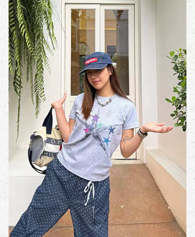 Stars Graphic Print T-Shirt
