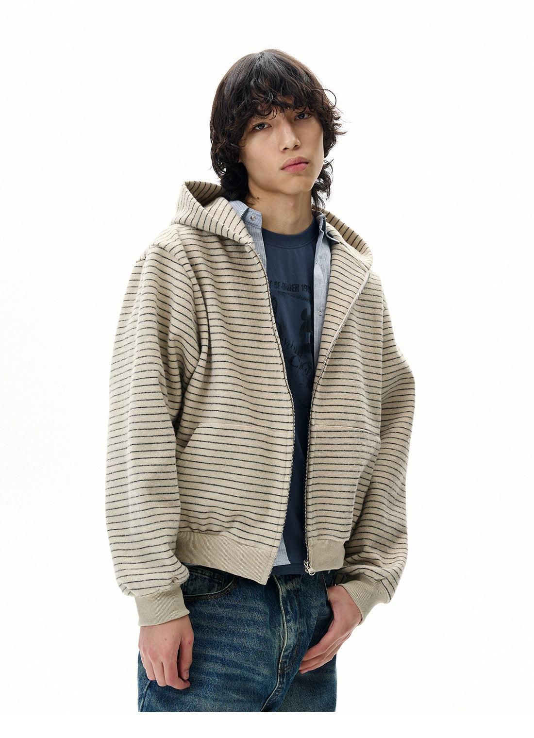 Striped Zip-Up Hoodie
