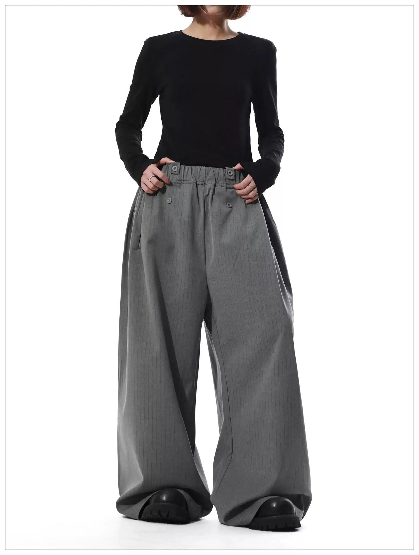 Subtle Striped Loose Fit Pants