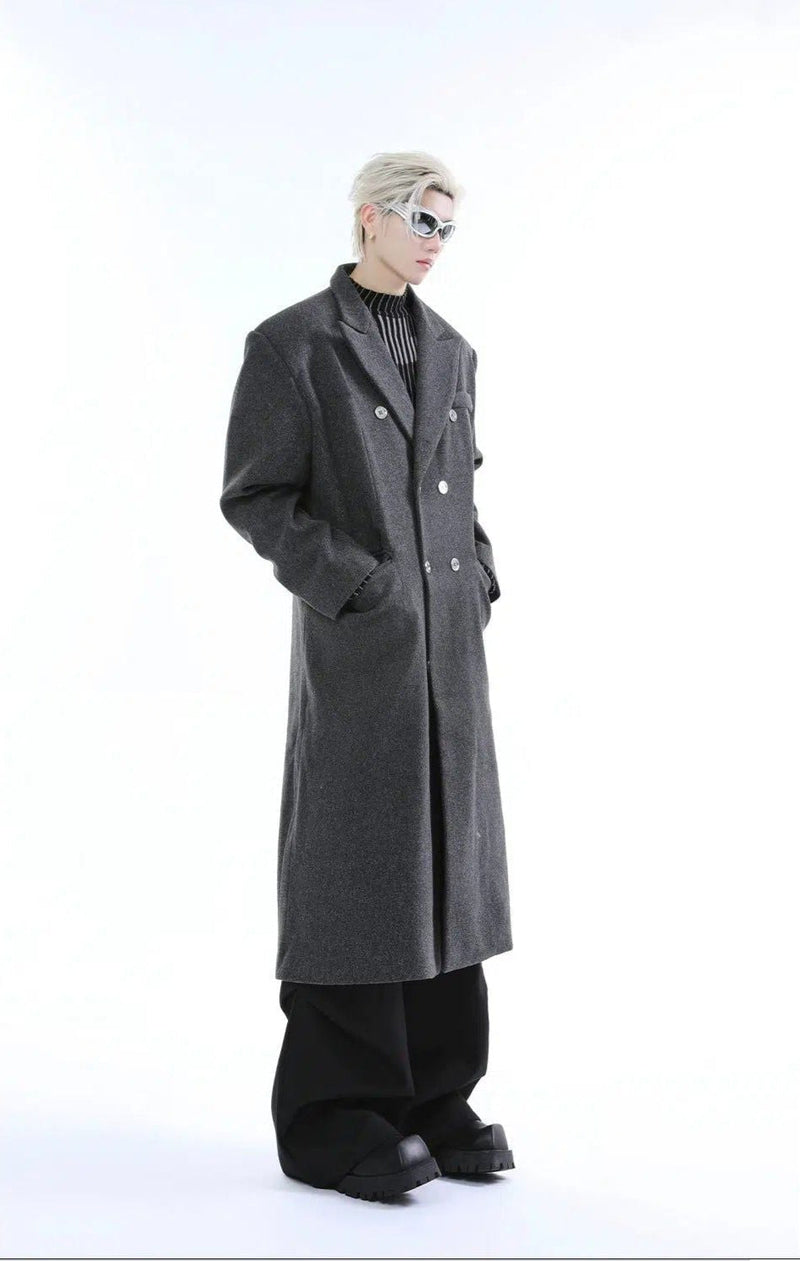 Structured Double-Breasted Long Coat