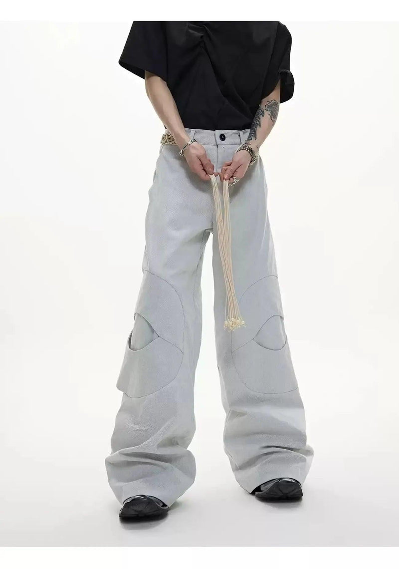 Belted Strap Structured Jeans