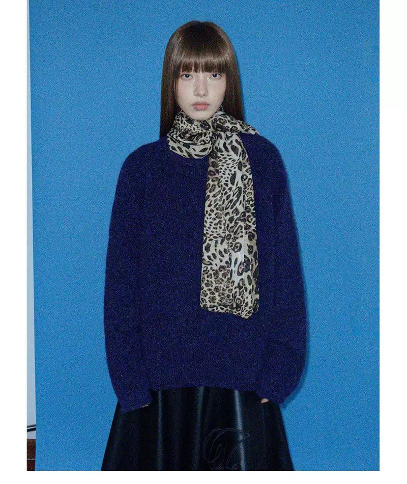 Animal Print Pattern Silky Scarf