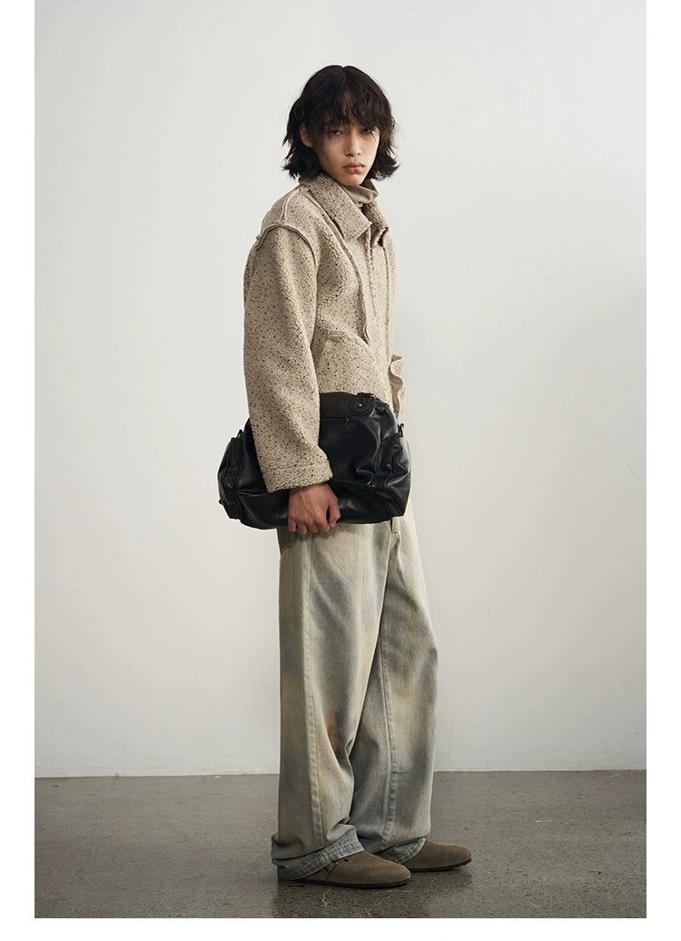 Casual Textured Fleece Jacket