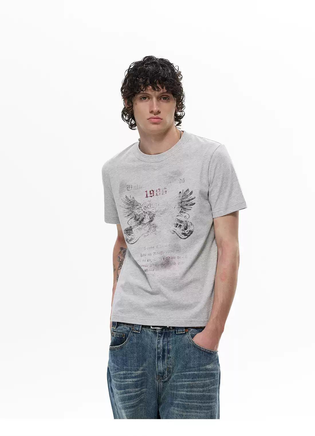 Grunge Washed Printed T-Shirt