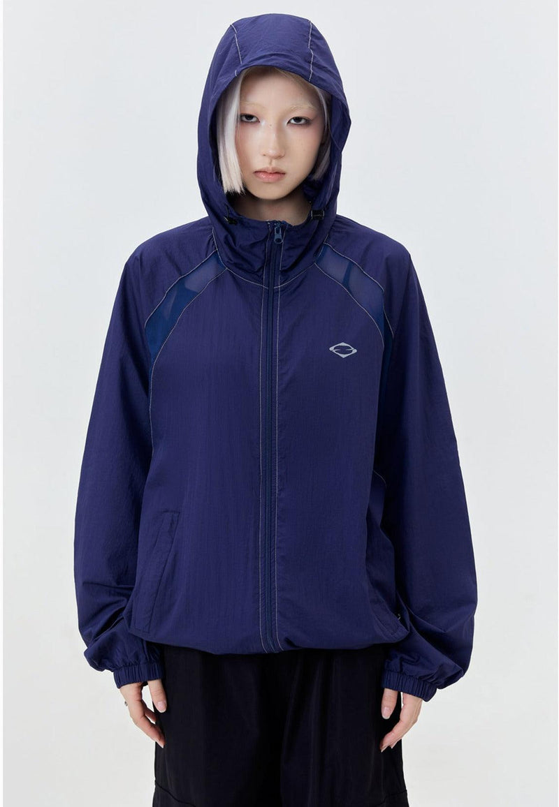 Logo Stitched Detail Hoodie Jacket