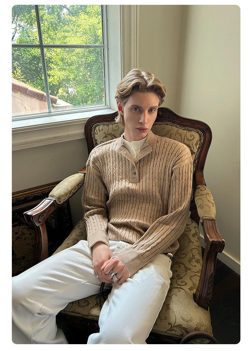 Layered Cable Knit Sweater