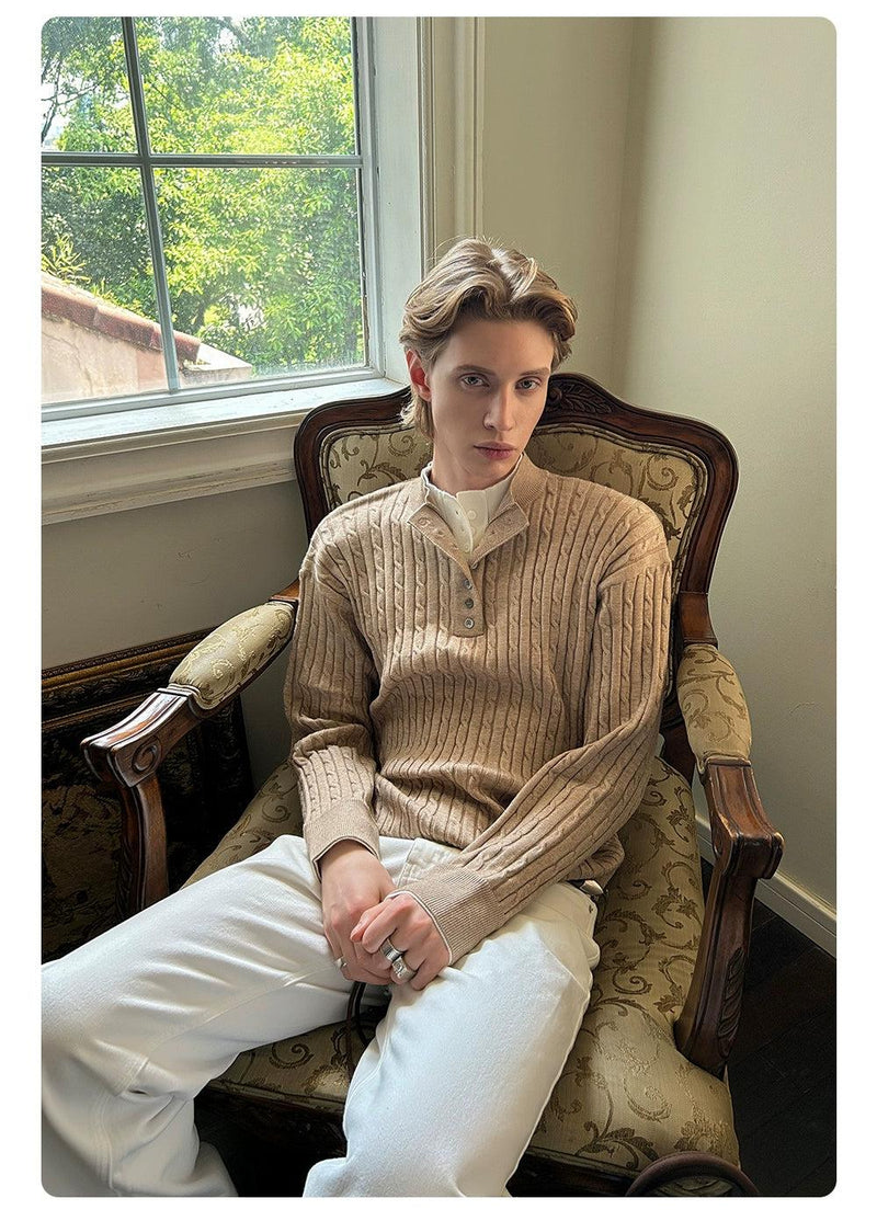 Layered Cable Knit Sweater