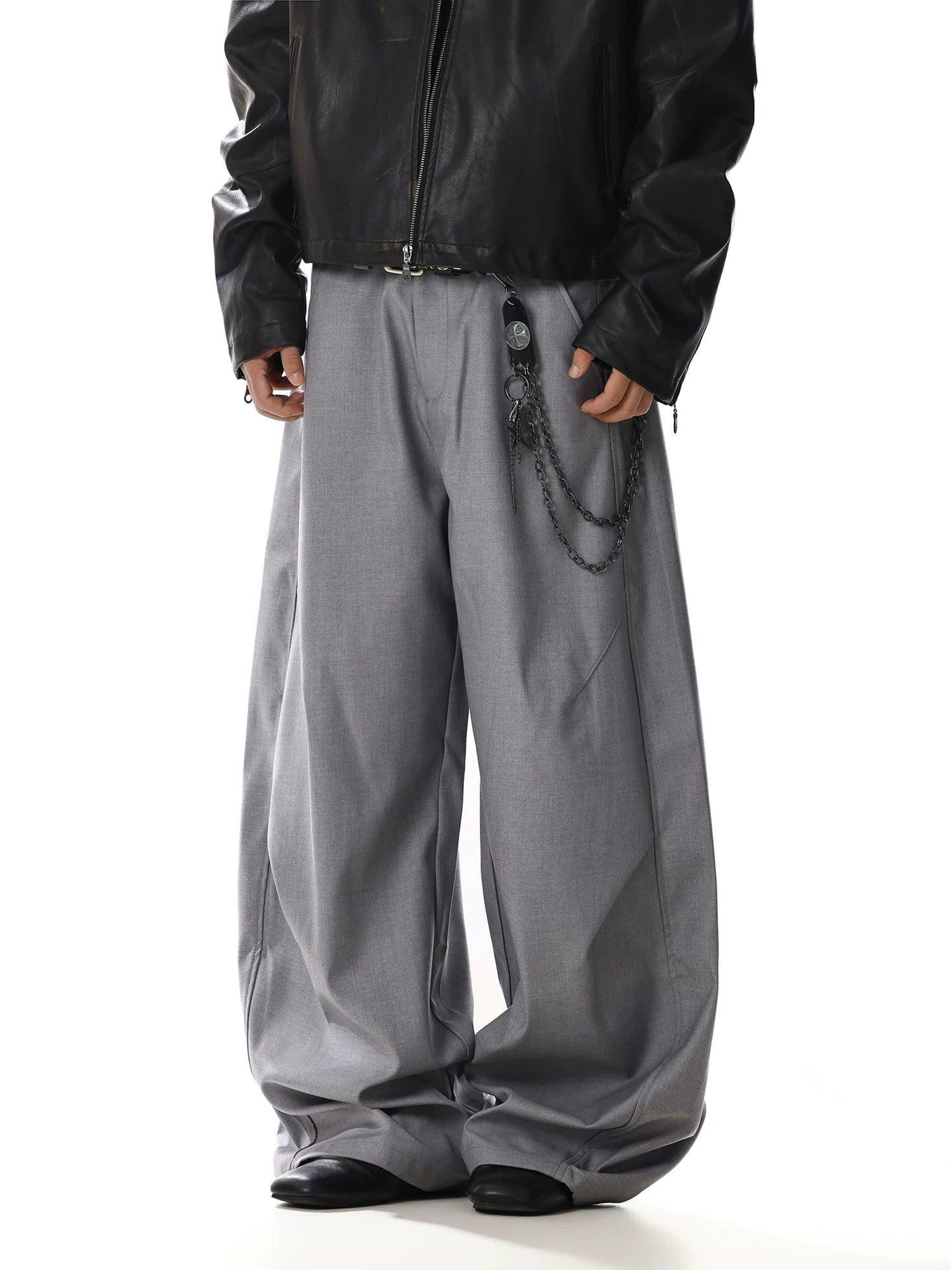 Structured Loose Fit Trousers