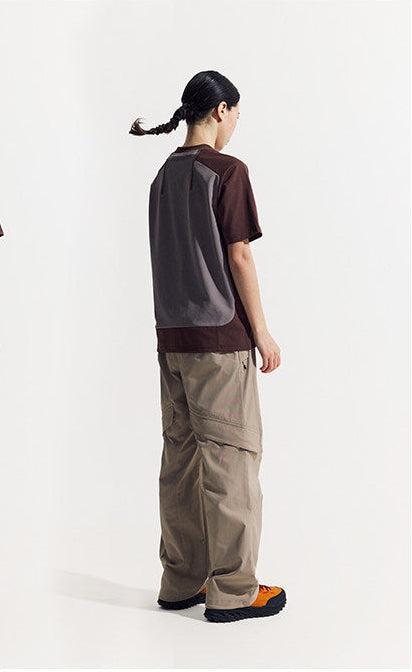 Contrast Spliced Panel Sports T-Shirt