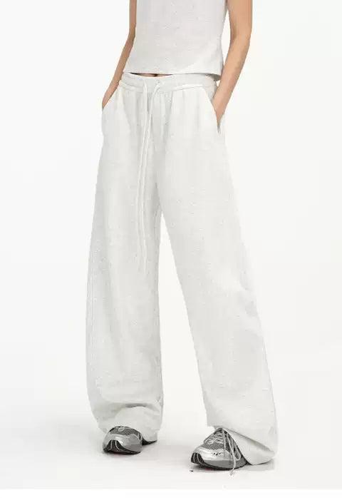 Basic Drawstring Wide Leg Sweatpants