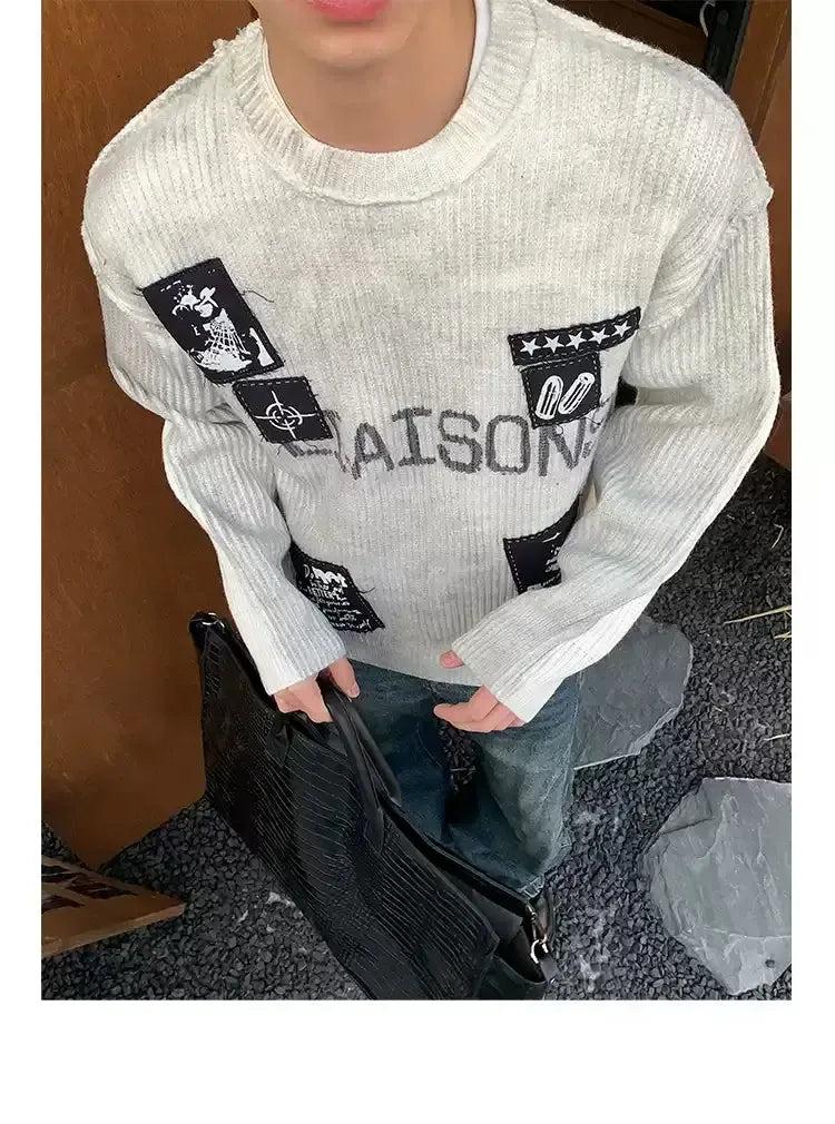 Stitched Patched Sweater