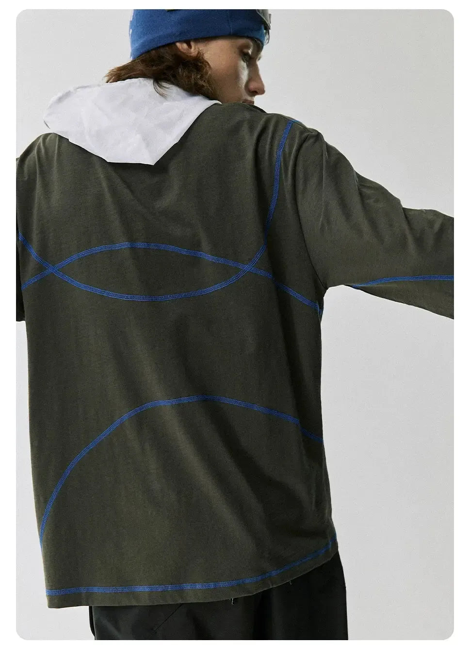 Contrast Coverstitched Long Sleeve T-Shirt