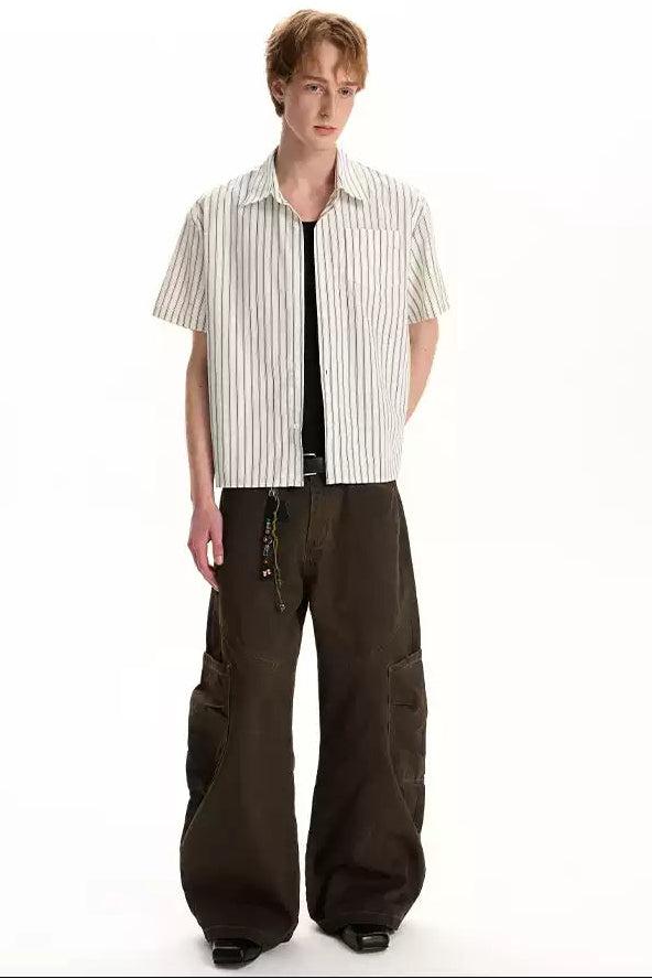 Boxy Vertical Striped Shirt