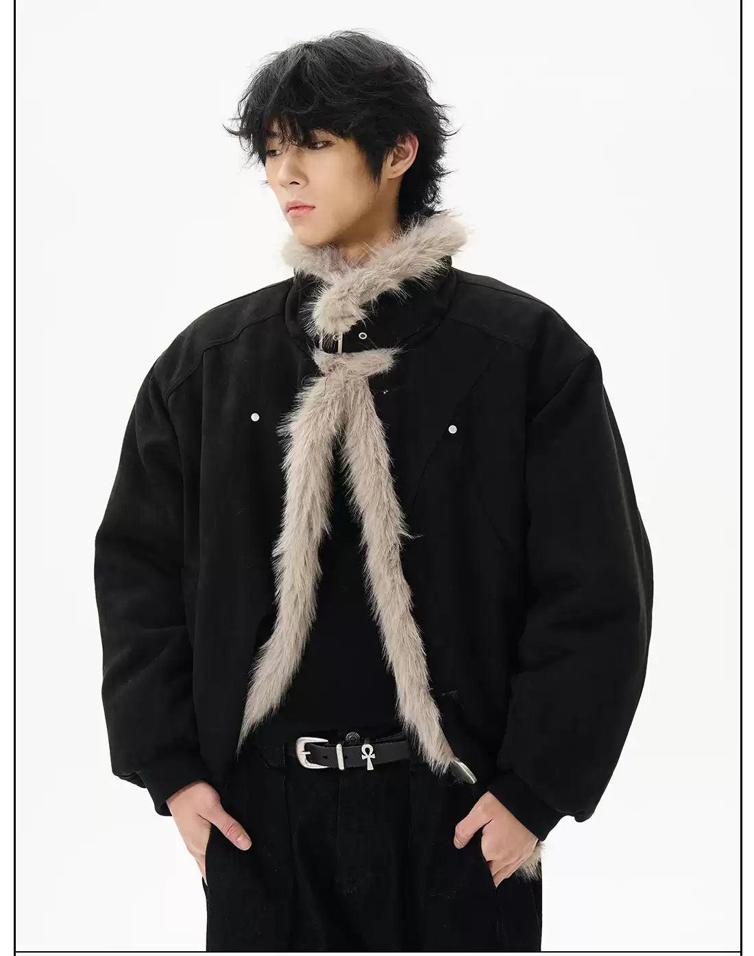 Fur Trimmed Micro Suede Jacket