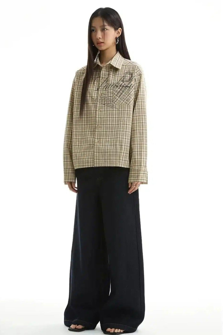Boxy Plaid Front Pocket Shirt