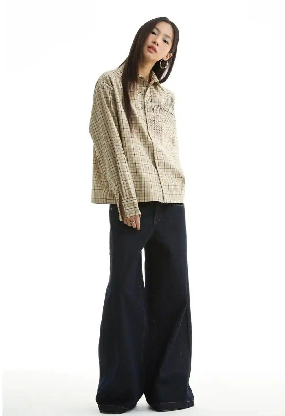 Boxy Plaid Front Pocket Shirt