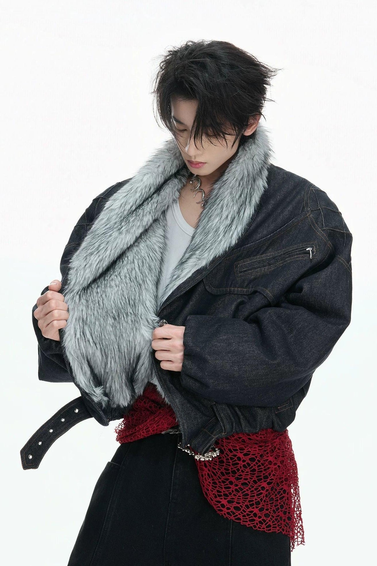 Reversible Faux Fur Denim Jacket
