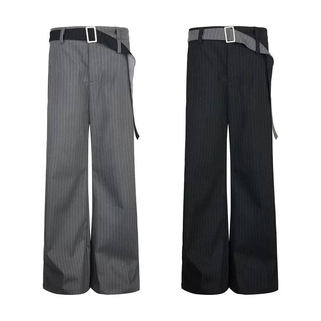 Subtle Striped Straight Leg Trousers
