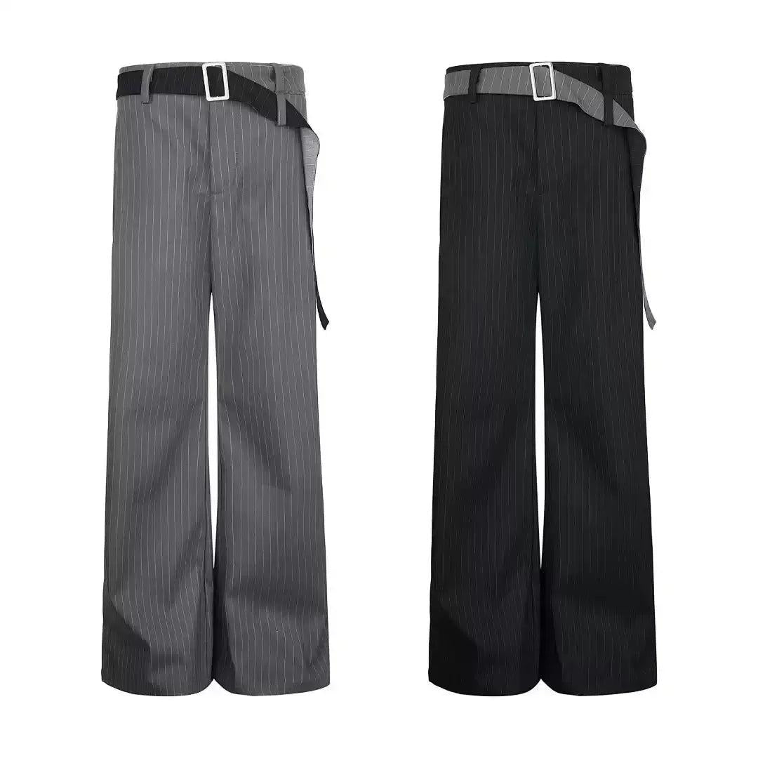 Subtle Striped Straight Leg Trousers