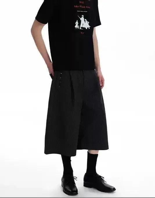 Striped Pleated Business Shorts