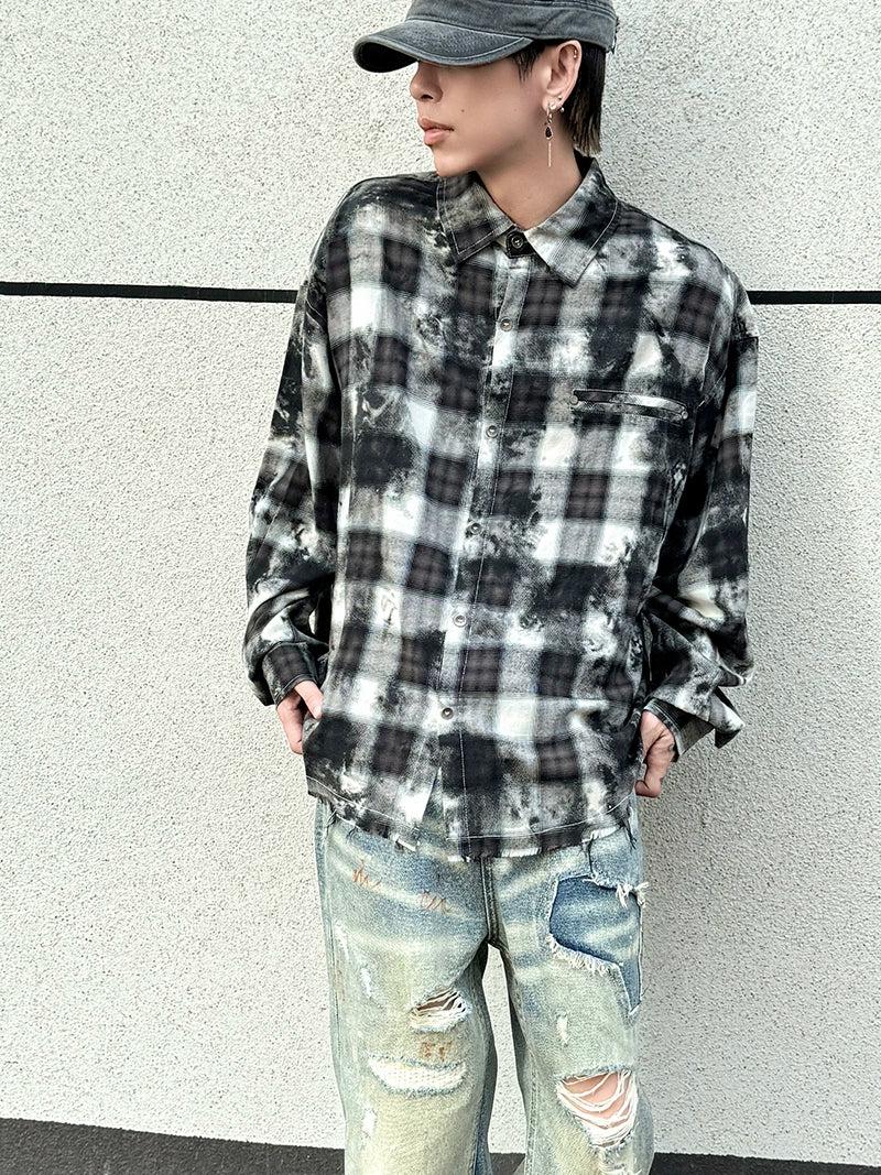 Ink Washed Checkered Shirt