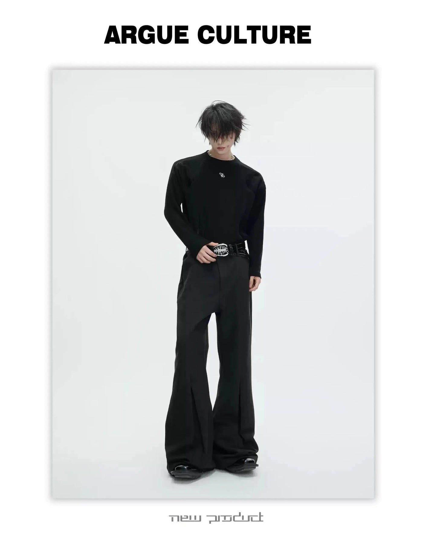 Textured Spliced Long Sleeve T-Shirt