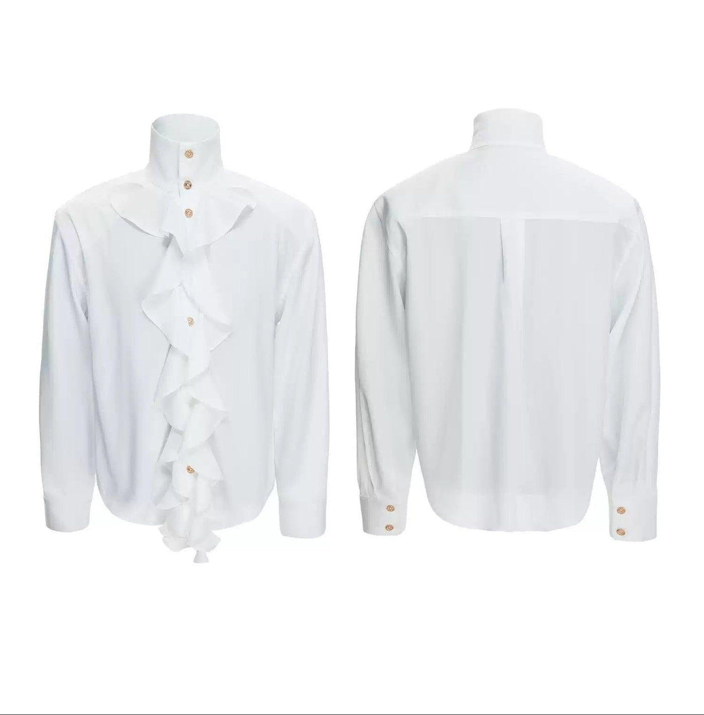 Mid Ruffles High Neck Shirt