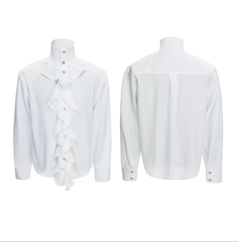 Mid Ruffles High Neck Shirt