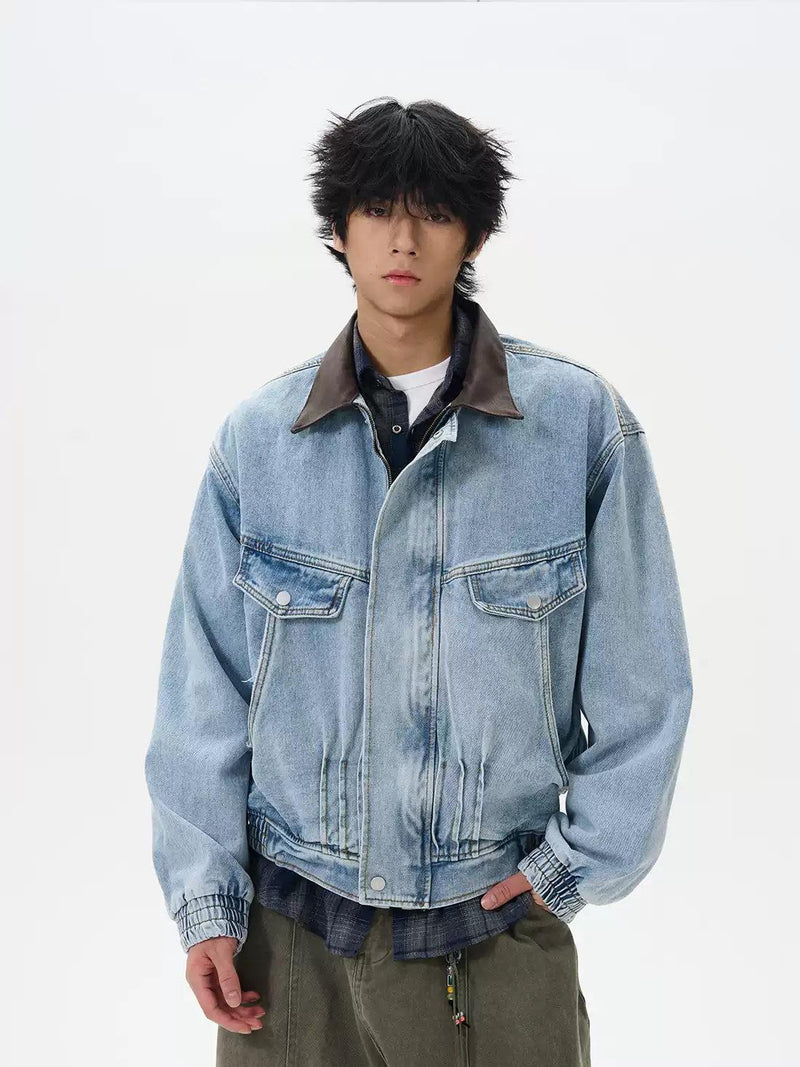 Hidden Zipper Denim Jacket