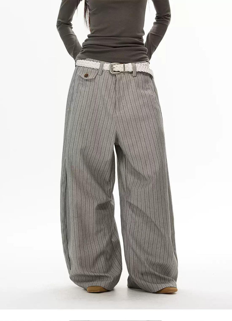 Subtle Striped Loose Fit Pants