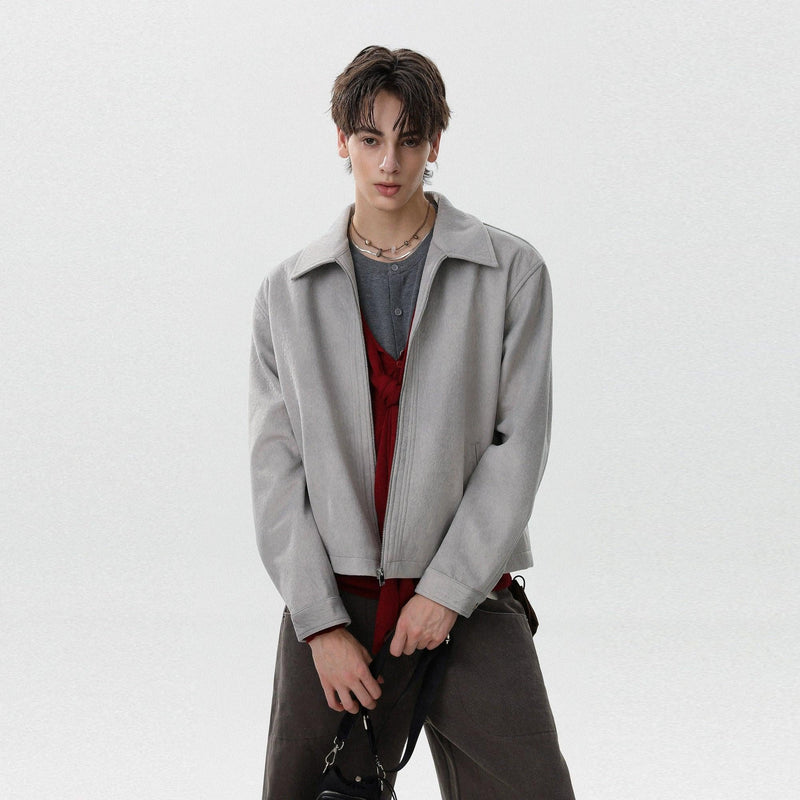 Brushed Textured Zip-Up Jacket