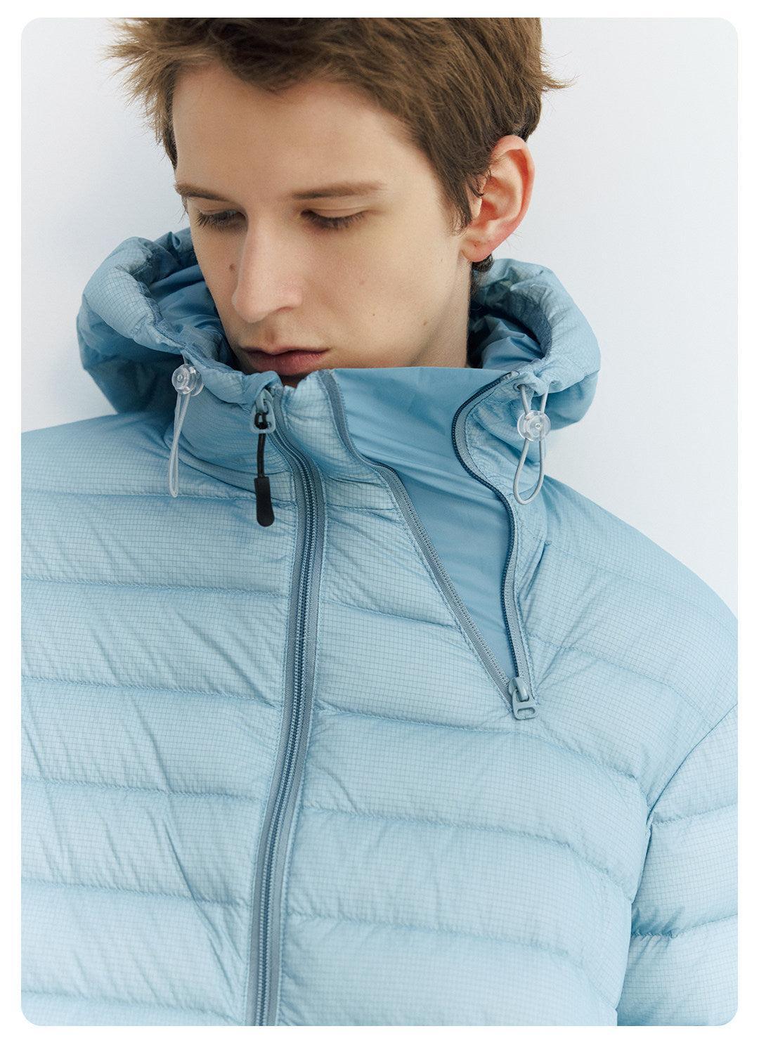 Side-Zip Quilted Hooded Down Jacket
