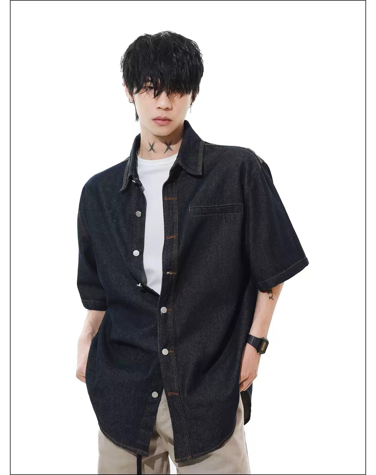 Neat Regular Fit Denim Shirt