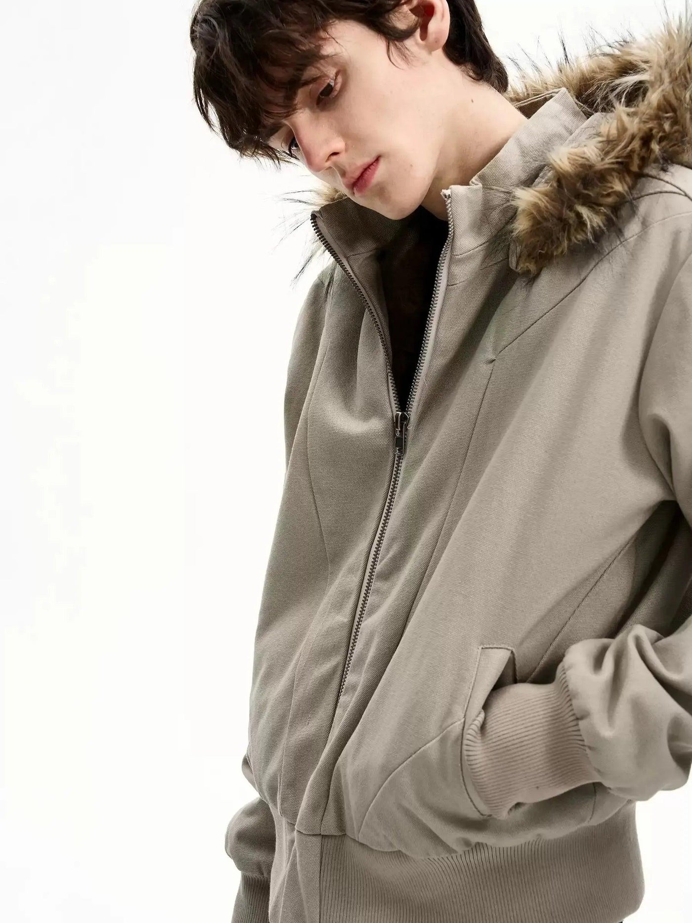 Faux Fur Line Hood Versatile Jacket