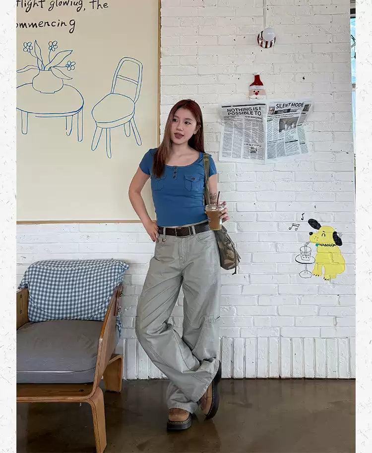 Breast Pockets Slim T-Shirt
