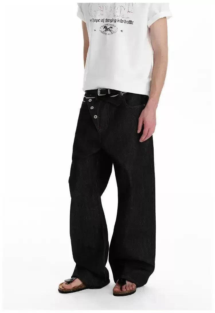 Tilt Button Flared Jeans