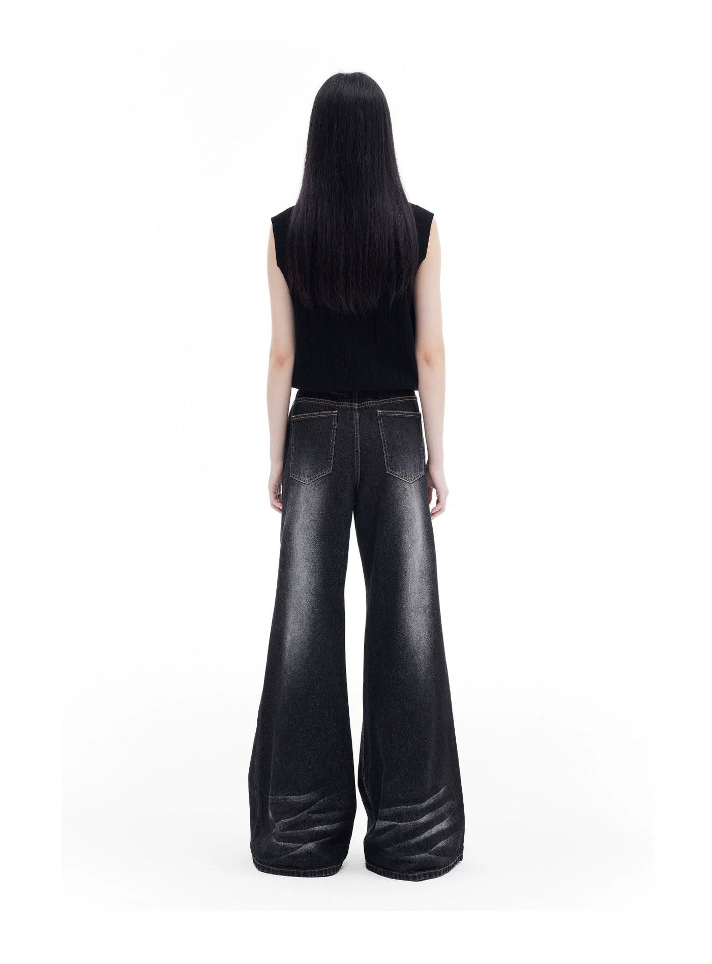 Whiskered Ends Flare Jeans