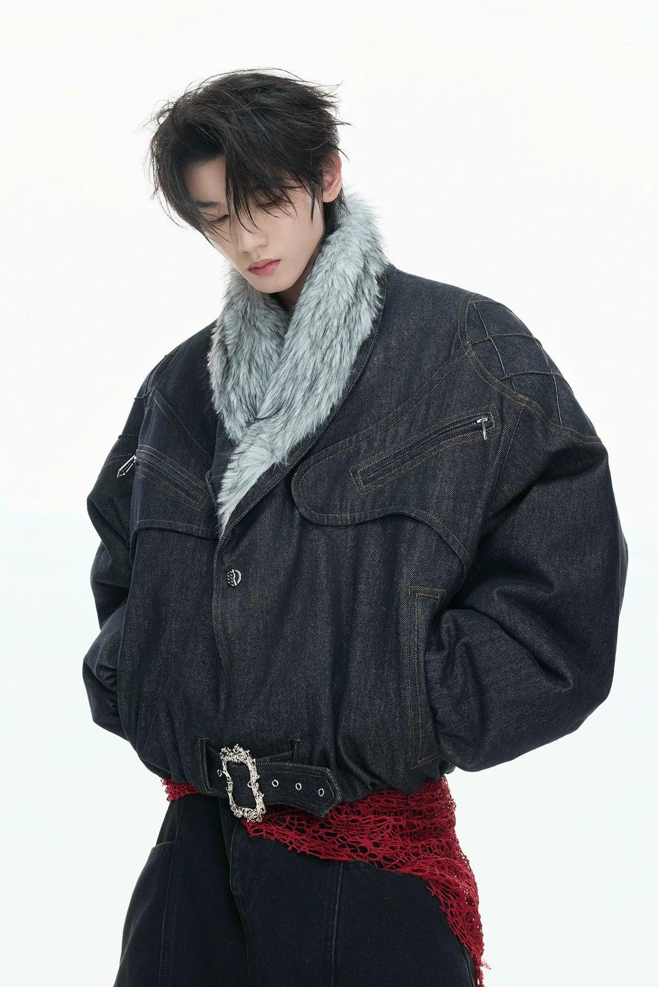 Reversible Faux Fur Denim Jacket