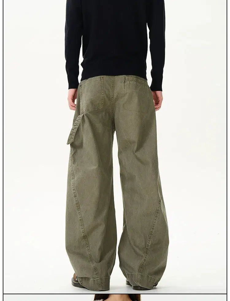 Faded Fold Pleats Jeans