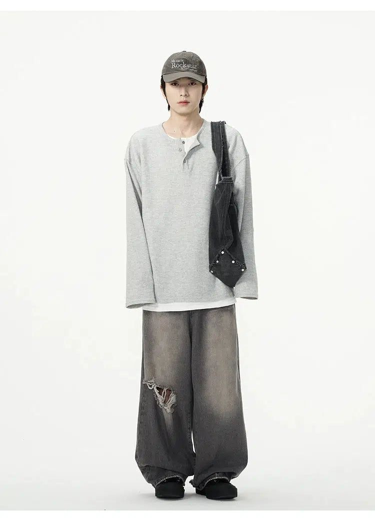Two-Piece Henley Sweater